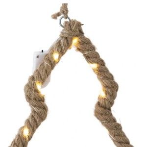 Jute hang deco ster/boom/hart assorti 25cm LED - Afbeelding 3