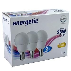 Energetic LED kogel E14 2,9-25W 2700K mat doos a3 - Afbeelding 3