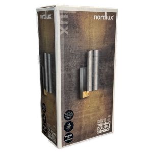 Wandlamp Tin Maxi Double 2x GU10 verzinkt IP54 + sensor - Afbeelding 3