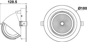 LED downlighter wit 18-30W 3000K banaan model 45gr - Afbeelding 3