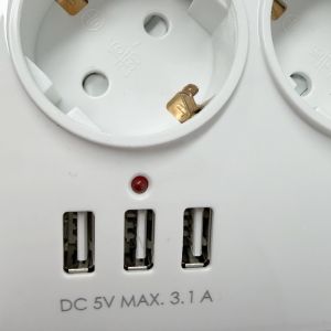 TCD RA 2V 1,5m wit + 3xUSB - bureau montage opbouw - Afbeelding 3