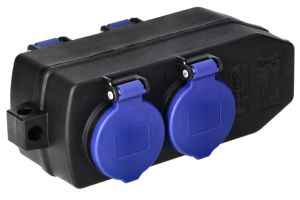 Hangkoppeling zwart IP44 4V met klep - Afbeelding 3