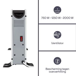 Convectorkachel 2000W wit met thermostaat SMART Wi-Fi TUYA - Afbeelding 3