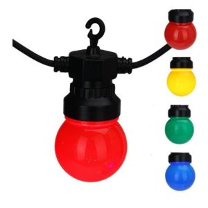 Feestverlichting 20 lampen G50 gekleurd koppelbaar - Afbeelding 3
