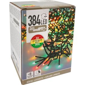 Clusterverlichting 384 LEDS extra warm wit, groen en rood - Afbeelding 3
