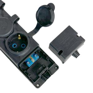SWD Tafelcontactdoos PROF zwart IP44 4V met kleppen - Afbeelding 3