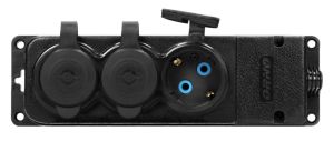 SWD Tafelcontactdoos PROF zwart IP44 3V met kleppen - Afbeelding 3