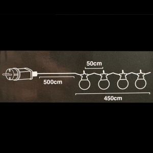 Feestverlichting 10 lampen G50 warmwit mat - Afbeelding 3