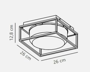 Plafondlamp Griffin 2x E27 zwart smokey IP44 - Afbeelding 3