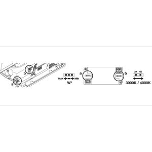 LED Portiek armatuur 8W 2CCT opaalkap IP65 zwart - Afbeelding 3