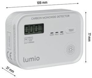 Koolmonoxidemelder op batterij LCD Lumio - Afbeelding 3