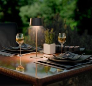 LED Solar Tafellamp 2W 3000K touch zwart - Afbeelding 4