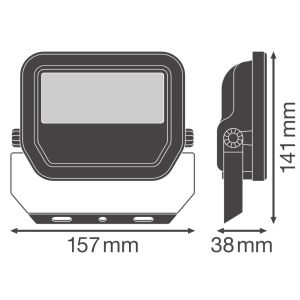 LED Bouwlamp 17W 6500K zwart - Afbeelding 4