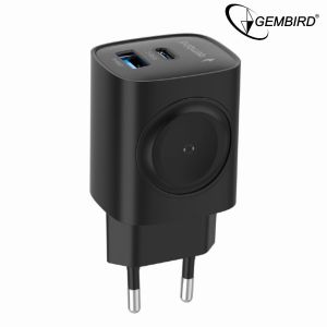 USB + USB-C snellader 20W + Apple iWatch lader zwart - Afbeelding 4