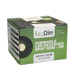 LED mini inbouwspot 3W 2700K 35mm 30gr rond vast zwart - Afbeelding 4