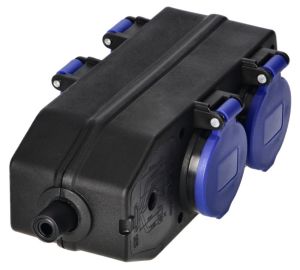 Hangkoppeling zwart IP44 4V met klep - Afbeelding 4