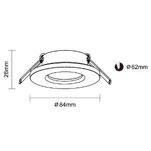 Inbouwspot vast rond 84mm zwart IP65 - Afbeelding 4