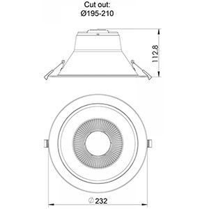 LED downlighter reflector 28W 3CCT zwart - Afbeelding 4
