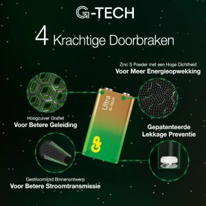 GP Ultra Alkaline batterij E 9V blister(1) - Afbeelding 4