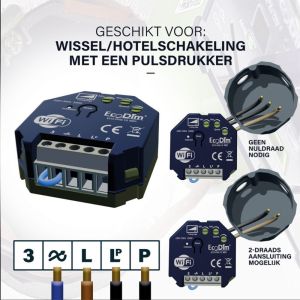 LED dimmer element 0-200W EcoDim fase afsnijding - WiFi - Afbeelding 5
