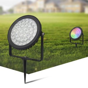 RGB-CCT LED tuinspot IP65 15W rond zwart - Afbeelding 5