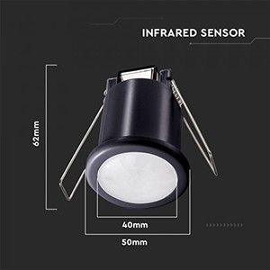 Bewegingsmelder inbouw plafond 360 graden zwart compact - Afbeelding 5