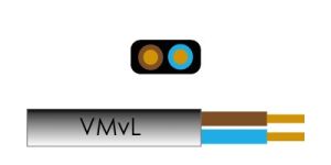 Kabel H03VV-VV-H2F ovaal plat 2x0,75qmm zwart