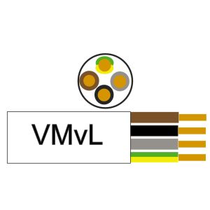 Kabel H05VV-F VMVL rond 4x0,75qmm wit