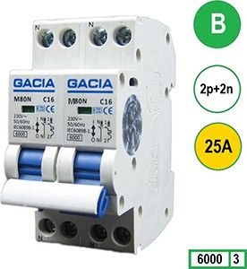 Fornuis automaat 2 x 25A B kar 2p GACIA