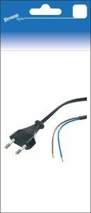 Eurosnoer 2x0,75qmm zwart 3m