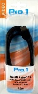 HDMI 1.4 kabel A naar D micro 1,5m