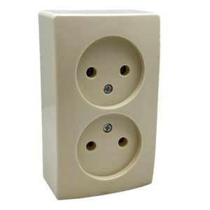 PEHA CREME opbouw stopcontact dubbel wcd