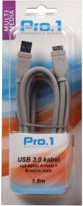 USB 3.0 A male naar Micro B male (Smartphone) 1.8m