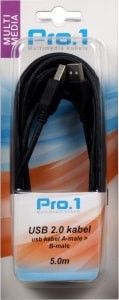 USB kabel A-male -> B-male 5m