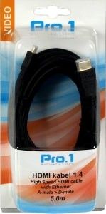 HDMI 1.4 kabel A naar D micro 5m