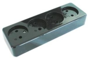 Tafelcontactdoos 4V langwerpig zwart