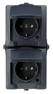 Kopp SWD opbouw stopcontact RA dubbel verticaal antraciet