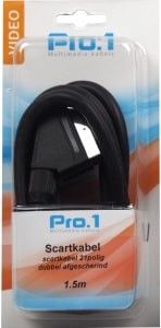 Scart kabel 21 polig 1,5m standaard