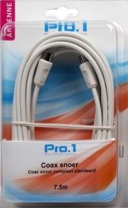Coax snoer compleet standaard 7.5m