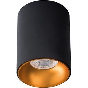 Opbouw spot 50mm rond zwart/koper GU10