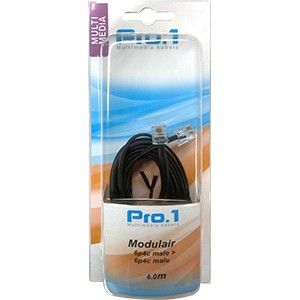 Modulair 6p4c naar 6p4c zwart 6m