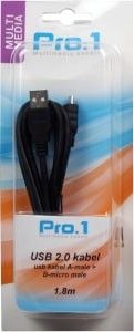 USB kabel A-male -> B-micro male 1,8m