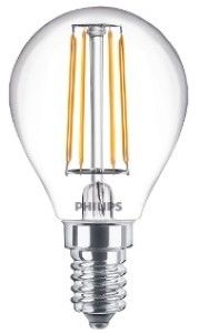 Philips LED kogel E14 3,4-40W 2700K filament helder dimbaar
