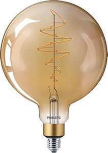 Philips LED Globe G200 E27 6,5-40W 2000K filament GOLD dimbaar