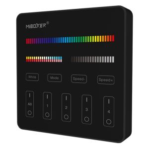 RGB-CCT draadloze opbouw schakelaar 2.4G 4-zones zwart