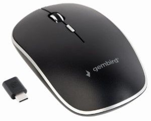 Optische muis draadloos zwart superstil USB-C
