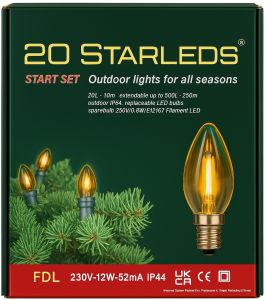 Starlights STARLED 20 LEDS 10m startset warm wit