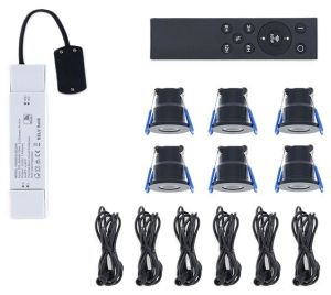 LED inbouwspots 3W 2700K IP65 set a6 zwart