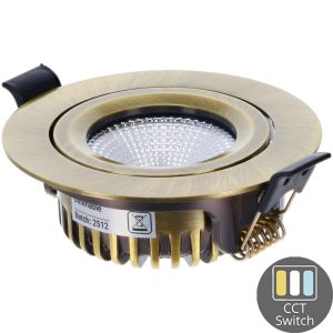 LED inbouwspot 6W 3CCT 82mm 36gr rond verstelbaar brons