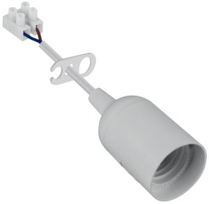 Lamphouder E27 met kroonsteen wit - Verhuisfitting